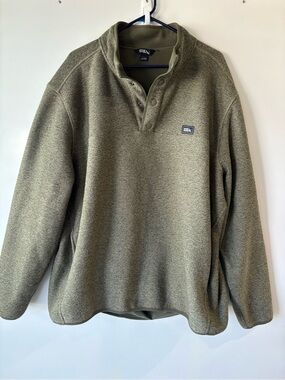 Eddie Bauer Olive Green Quarter-Snap Fleece Pullover